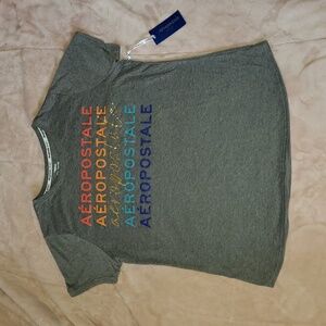 Aeropostale Sport  workout yoga Excercise Active T Shirt Gray 1X NWT